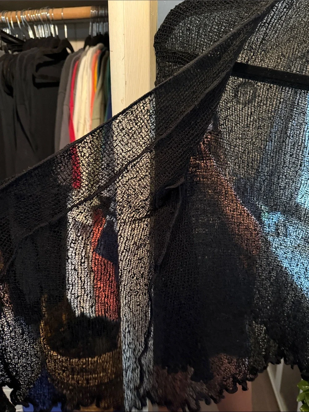 Black Sheer Open-Front Knit Robe Cardigan - Women Intimates & Sleepwear - Picture 2 of 3